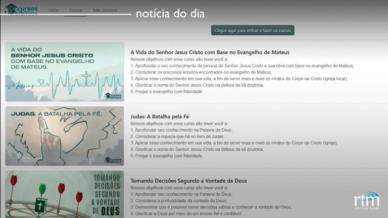 Cinco motivos para fazer os cursos bíblicos da RTM