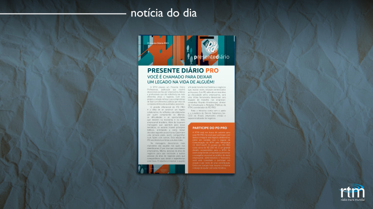 Presente Diário PRO: Você é chamado para deixar um legado na vida de alguém